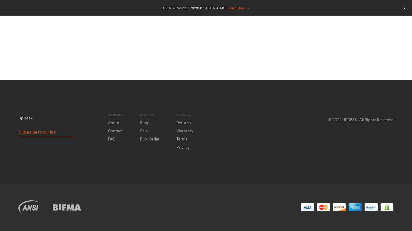 UpDesk Landing page