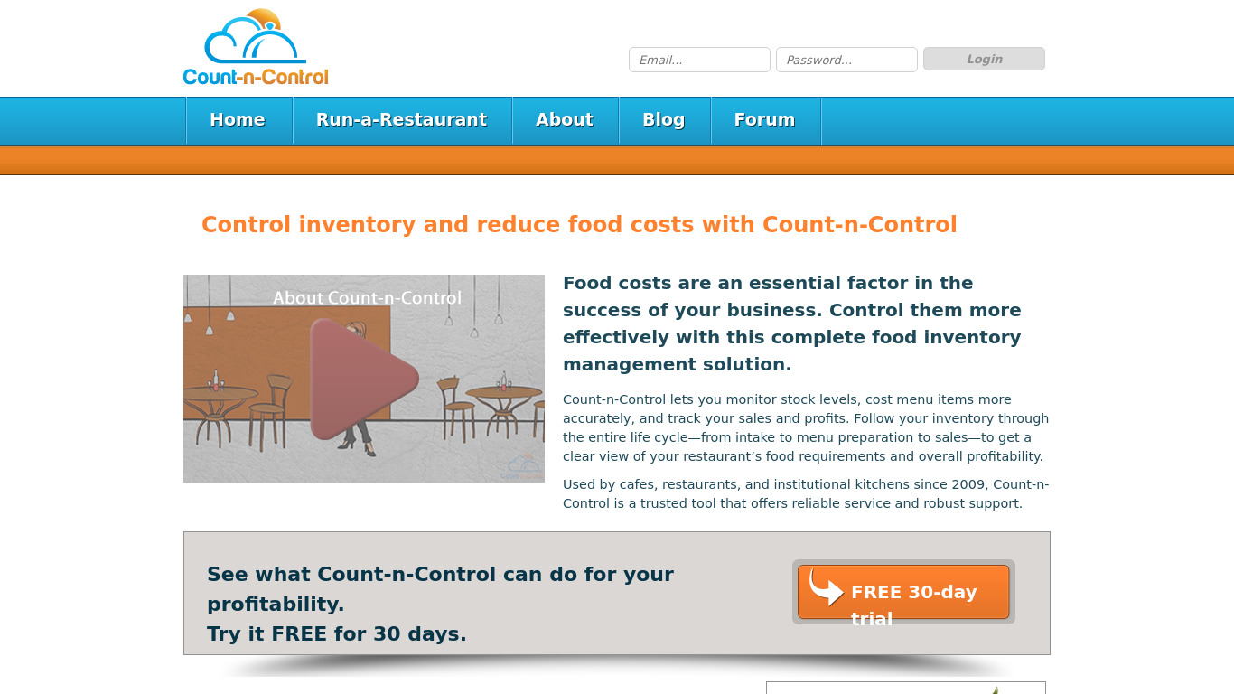 Count-n-Control Landing page