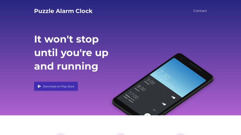 Puzzle Alarm Clock Landing Page