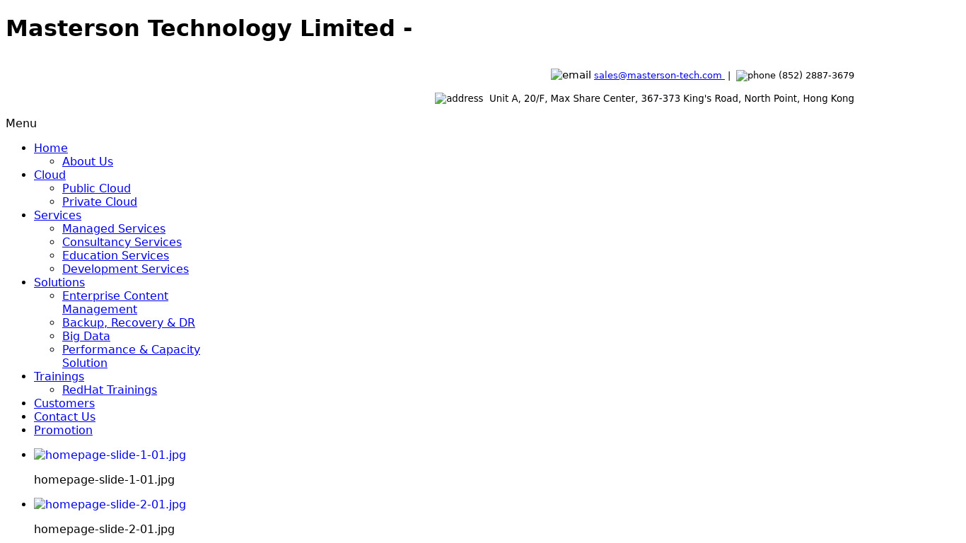 Masterson Technology Limited Landing page