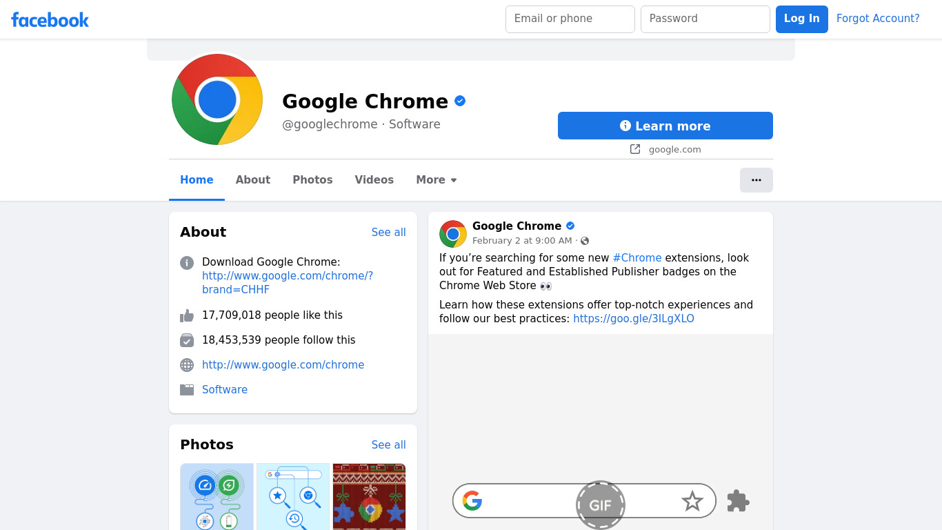 Google Chrome: Fast & Secure Landing page
