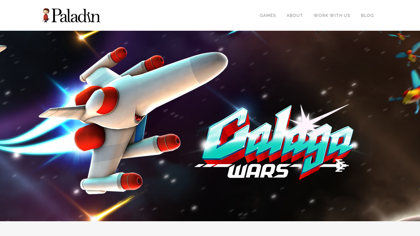 Galaga Wars Landing page