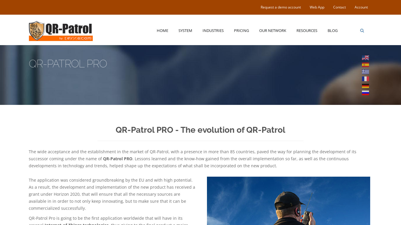 Patrol Pro Landing page