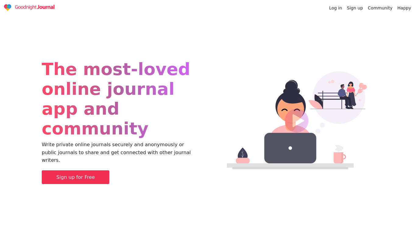 All-new Goodnight Journal Landing page
