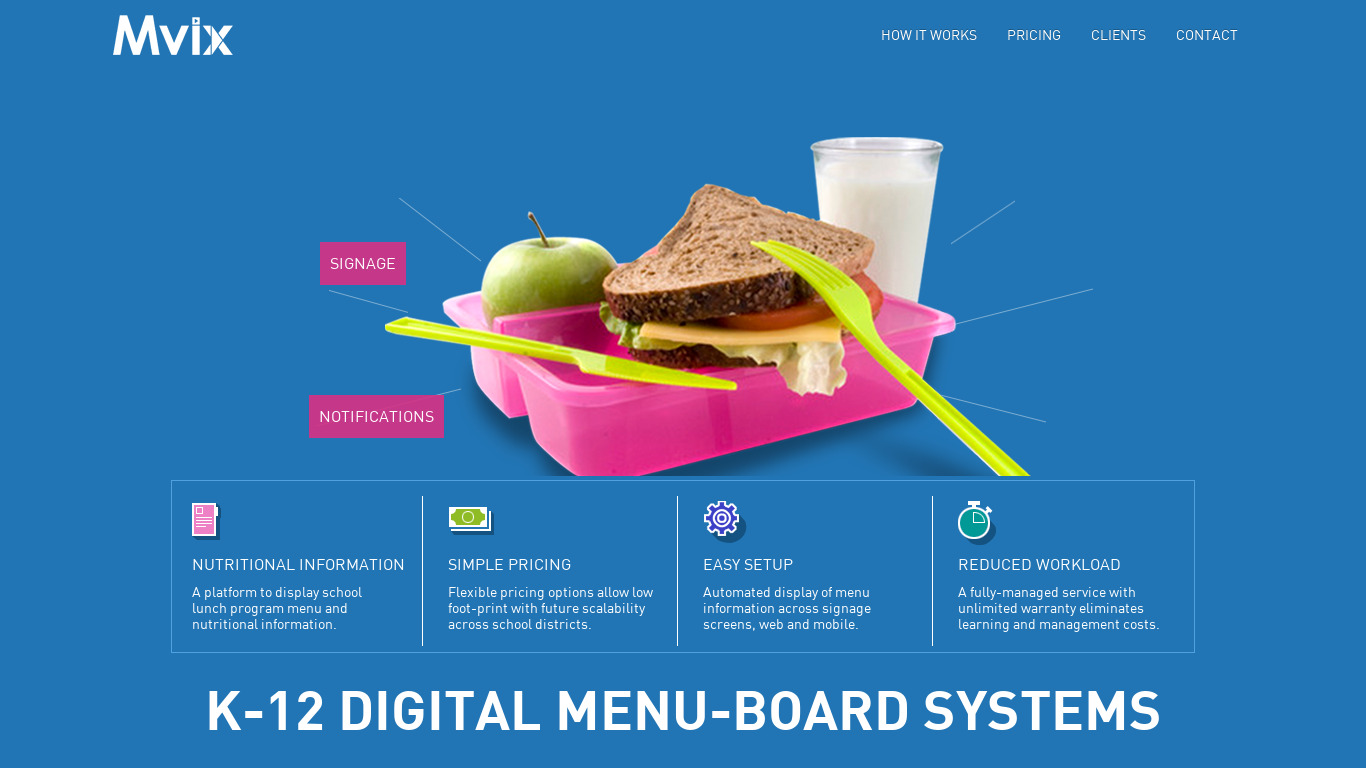 DigitalSchoolMenu Landing page