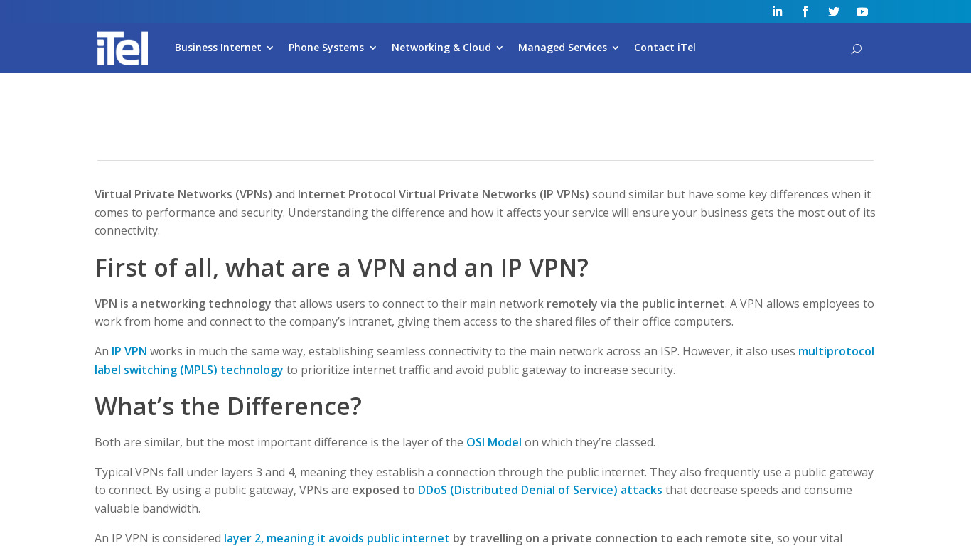 IPVPN Landing page