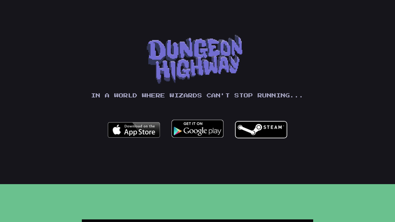 Dungeon Highway Landing page