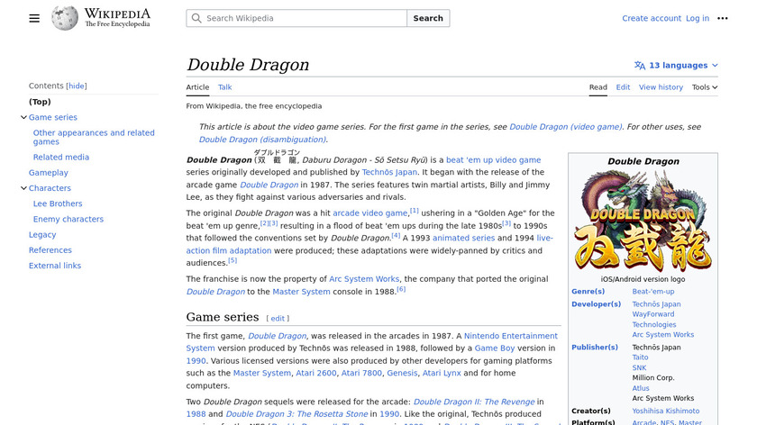 Double Dragon Landing Page