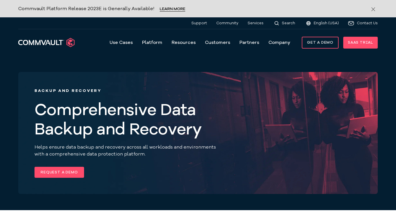 Commvault Complete Backup & Recovery Landing page