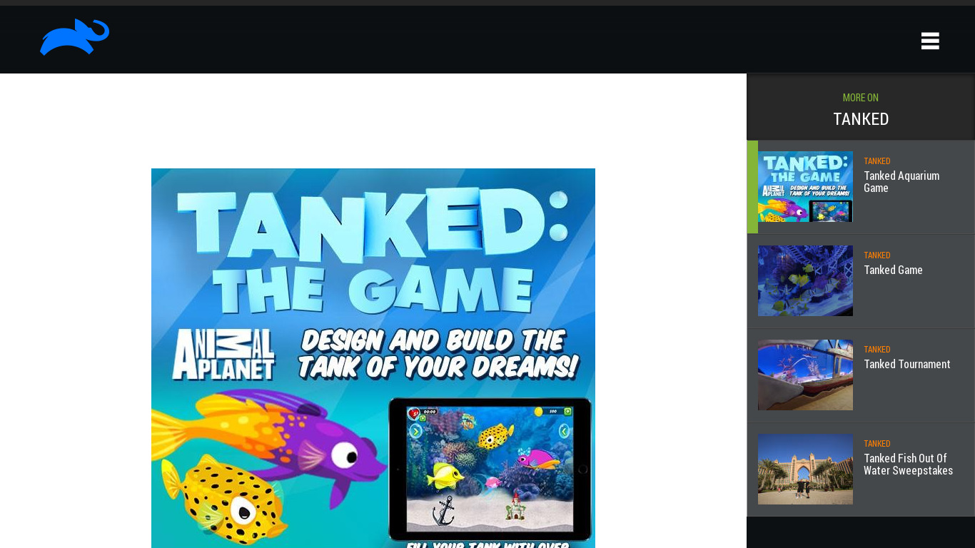 Tanked Aquarium Game Landing page