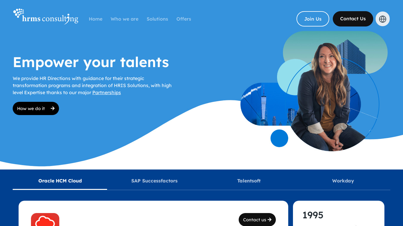 HRMS Consulting Landing page