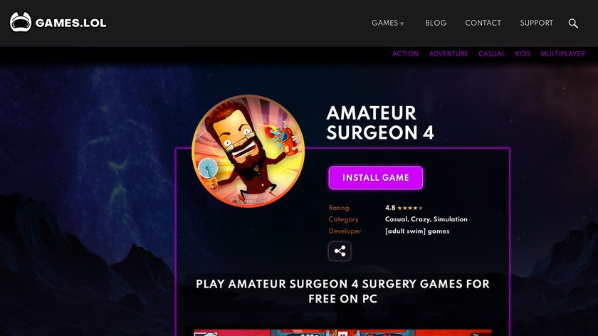 games.lol Amateur Surgeon 4 Landing Page