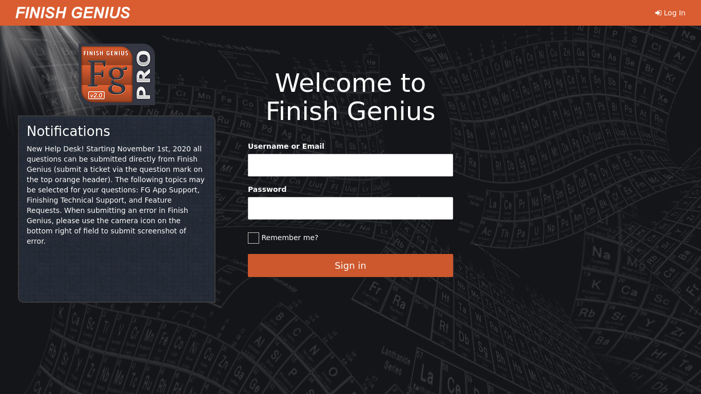 Finish Genius Landing page
