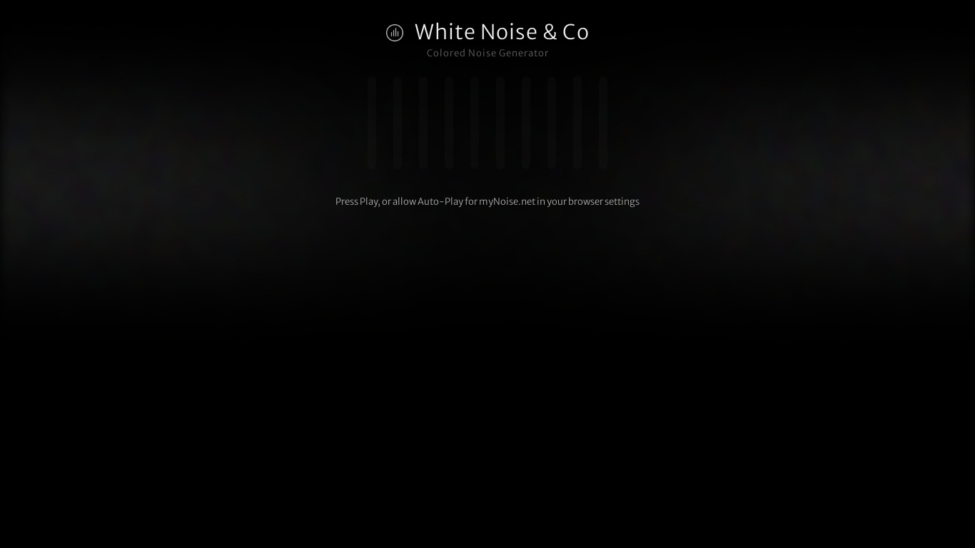 White Noise Generator Landing page