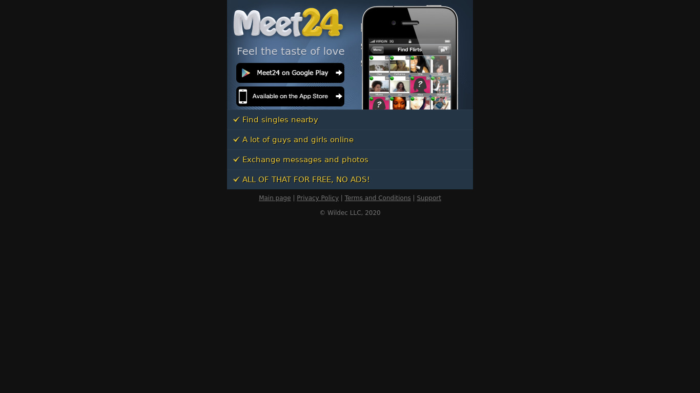 Meet24 Landing page