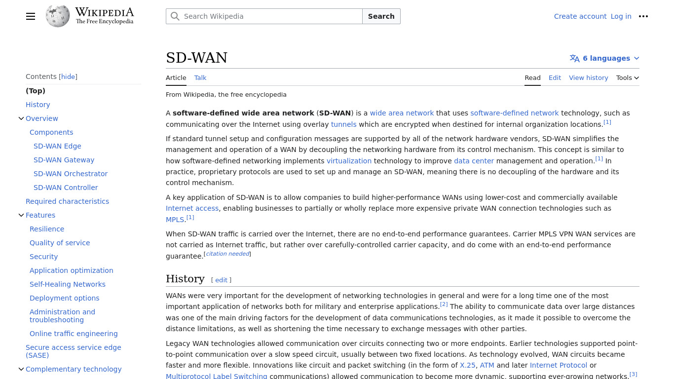SD-WAN Landing page