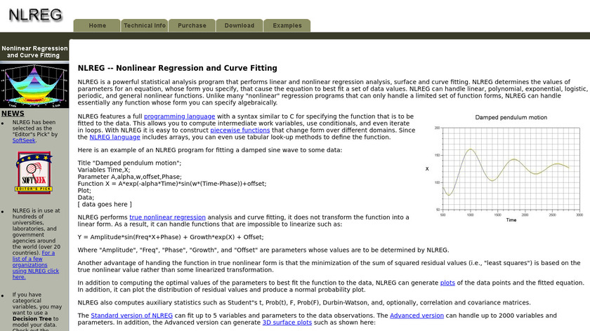 NLREG Landing Page