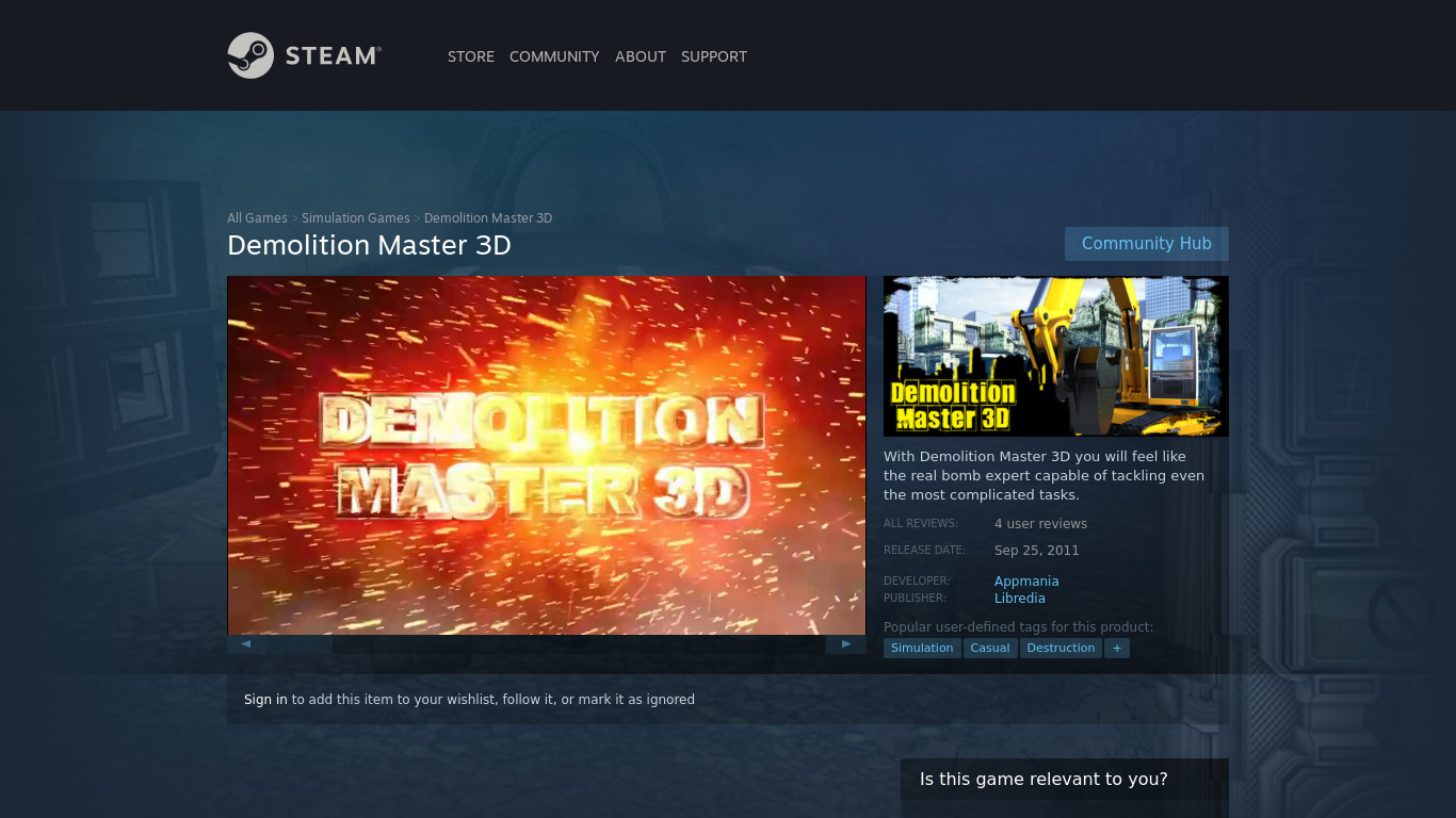 Demolition Master 3D Landing page