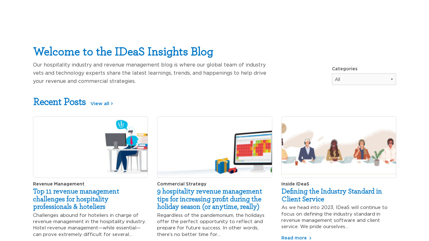 Smart Space by IDeaS Landing page