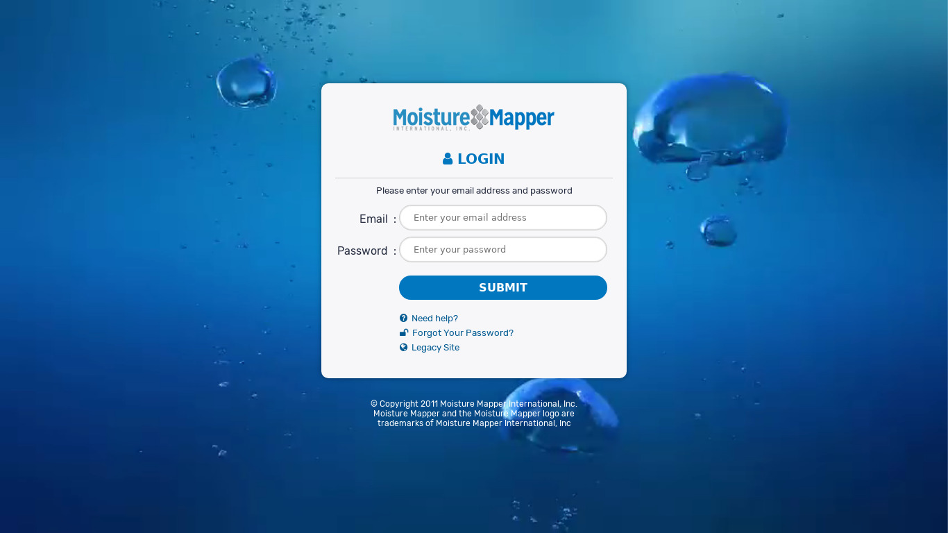 Moisture Mapper Landing page