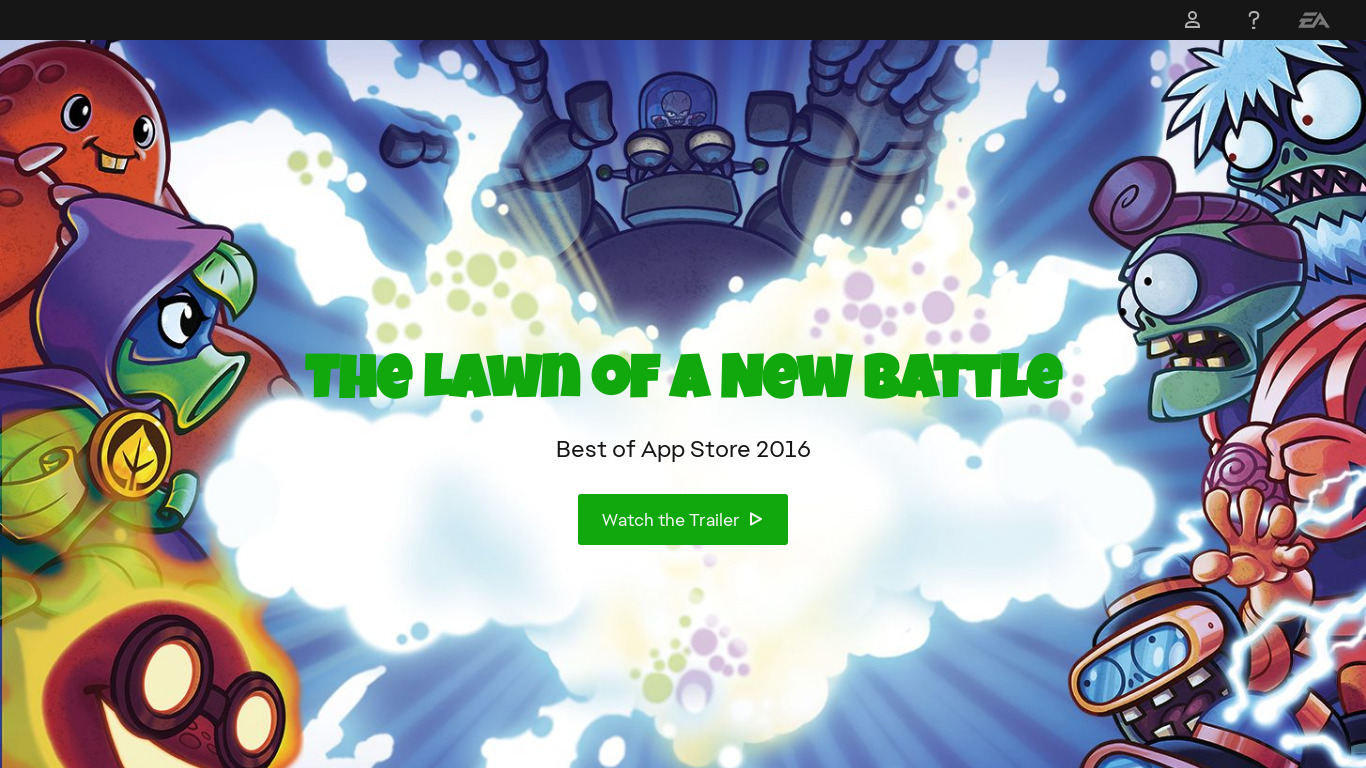 Plants vs. Zombies Heroes Landing page