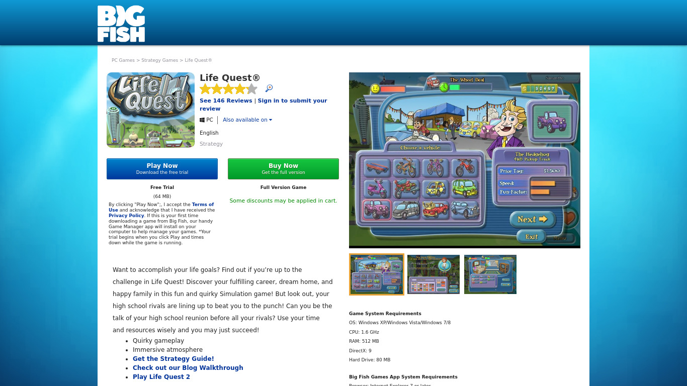 Life Quest Full Landing page