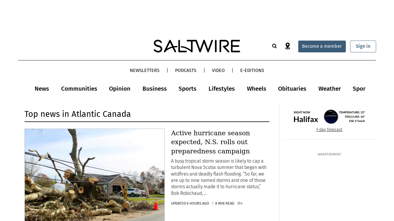 Saltware Landing page