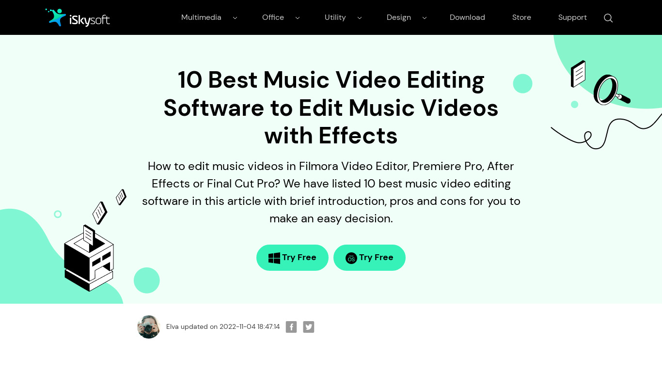 Music Video Editor Landing page