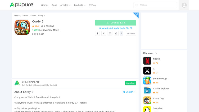 Cordy 2 Landing Page
