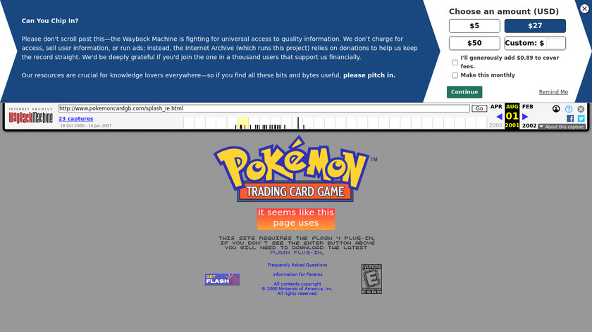 Pokemon Trading Card Game Landing Page