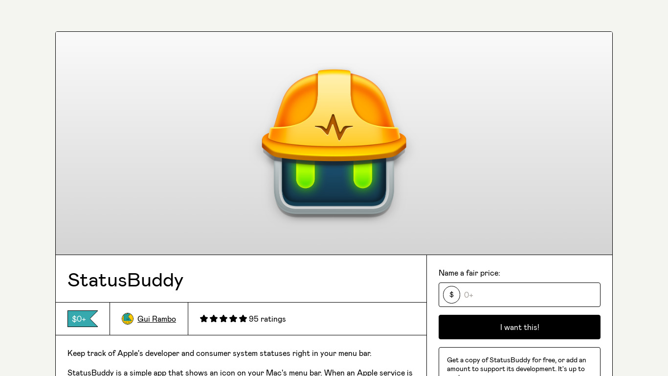 Status Buddy Landing page