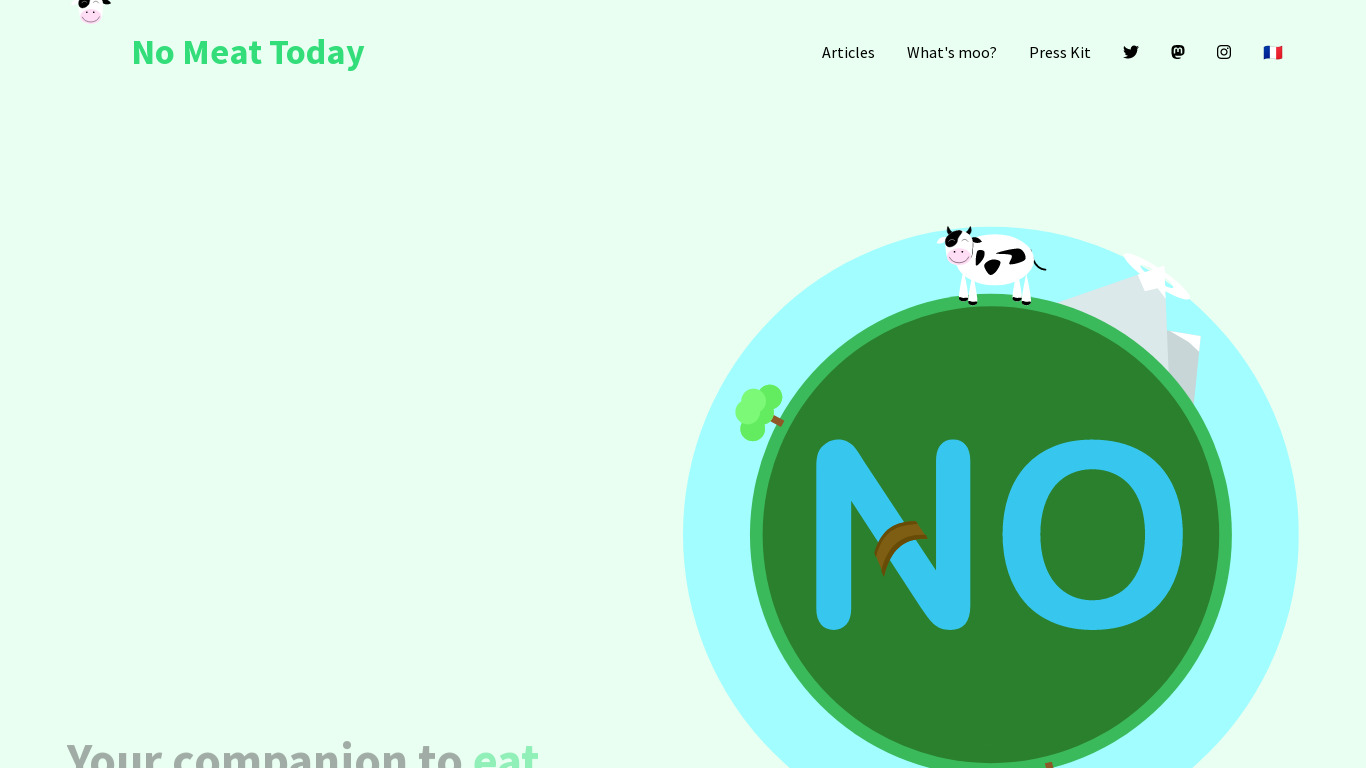 No Meat Today Landing page