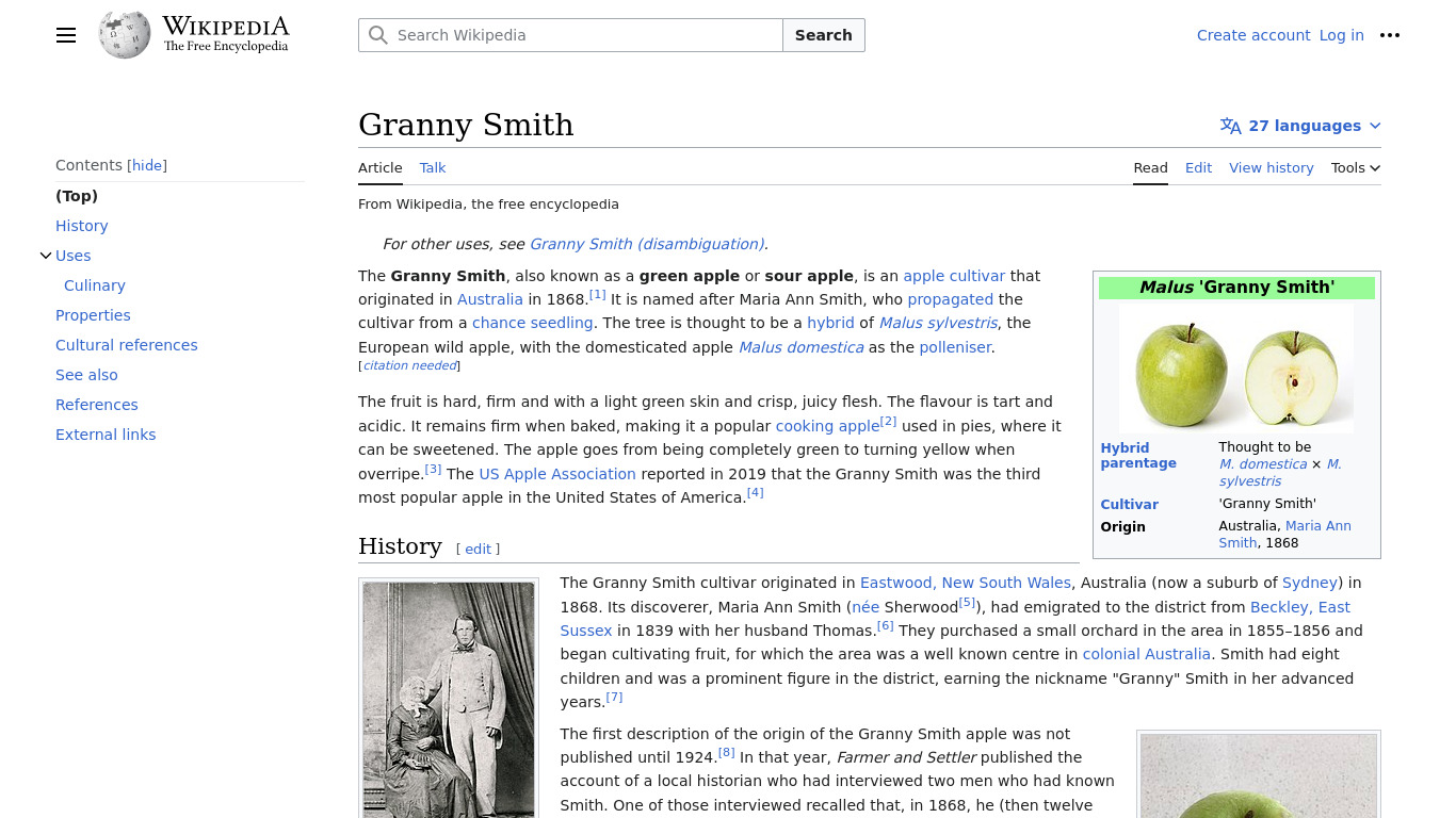 Granny Smith Landing page