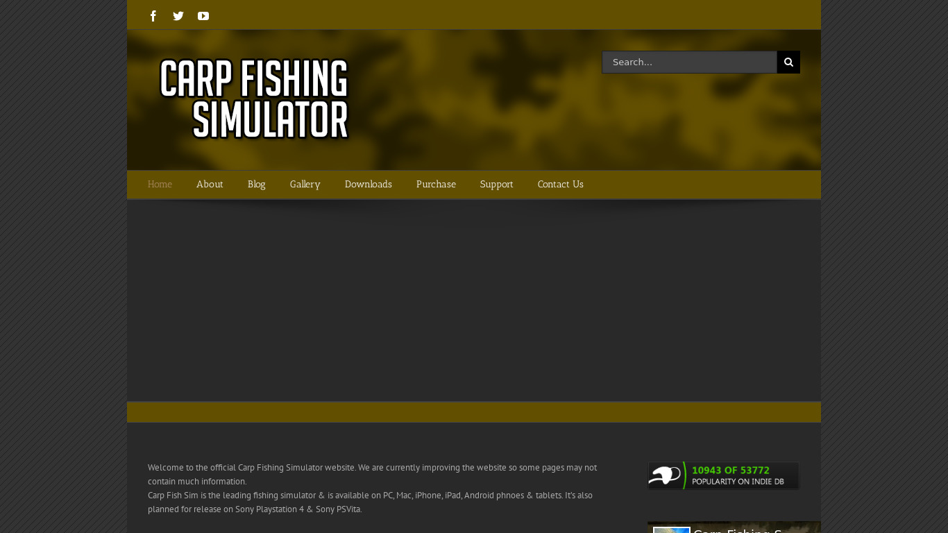 ddinteractive.co.uk Carp Fishing Simulator Landing page