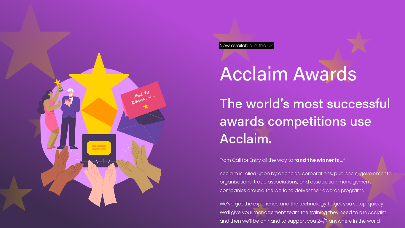 Acclaimworks Landing page