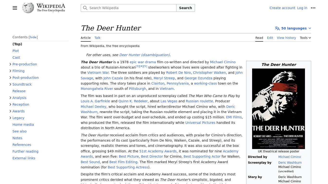 Deer Hunter Landing page