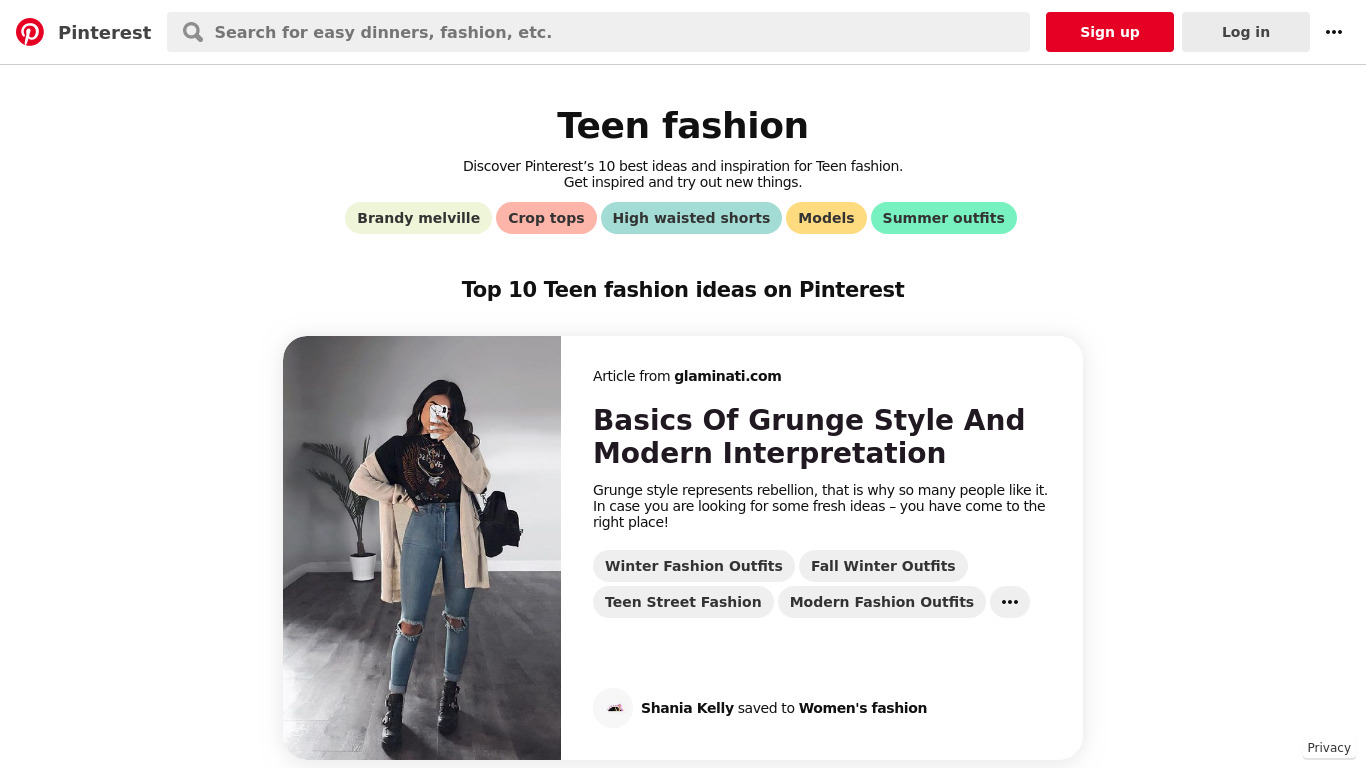 Teen Fashion Ideas And Style Landing page