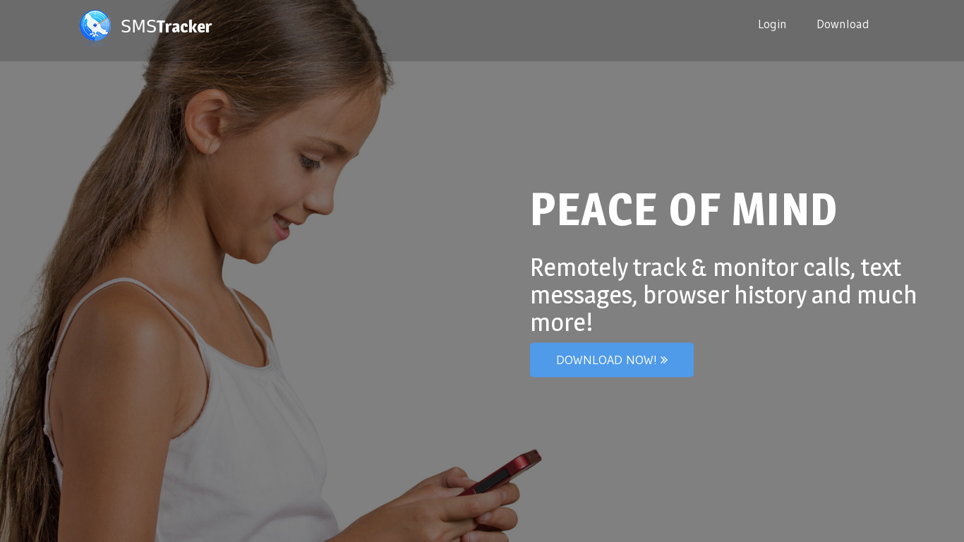 Sms Tracker Landing page