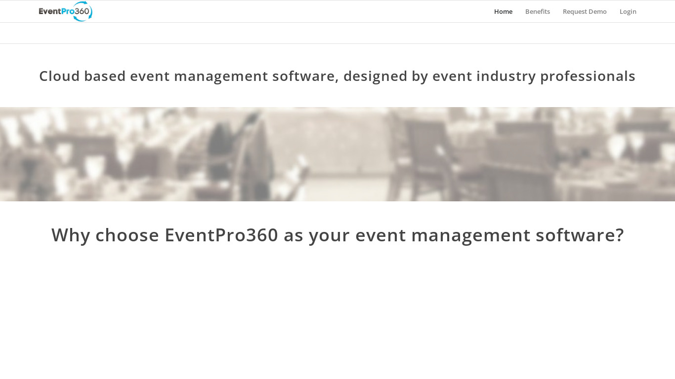 EventPro360 Landing page