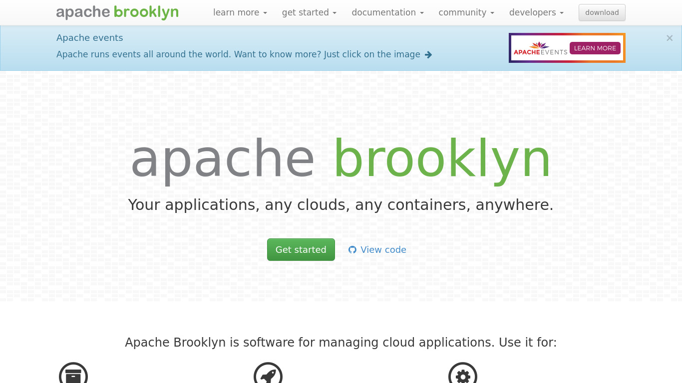 Apache Brooklyn Landing page