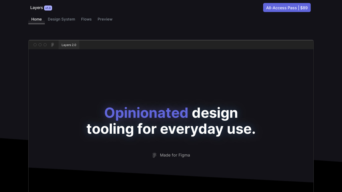 Layers Design System Landing page