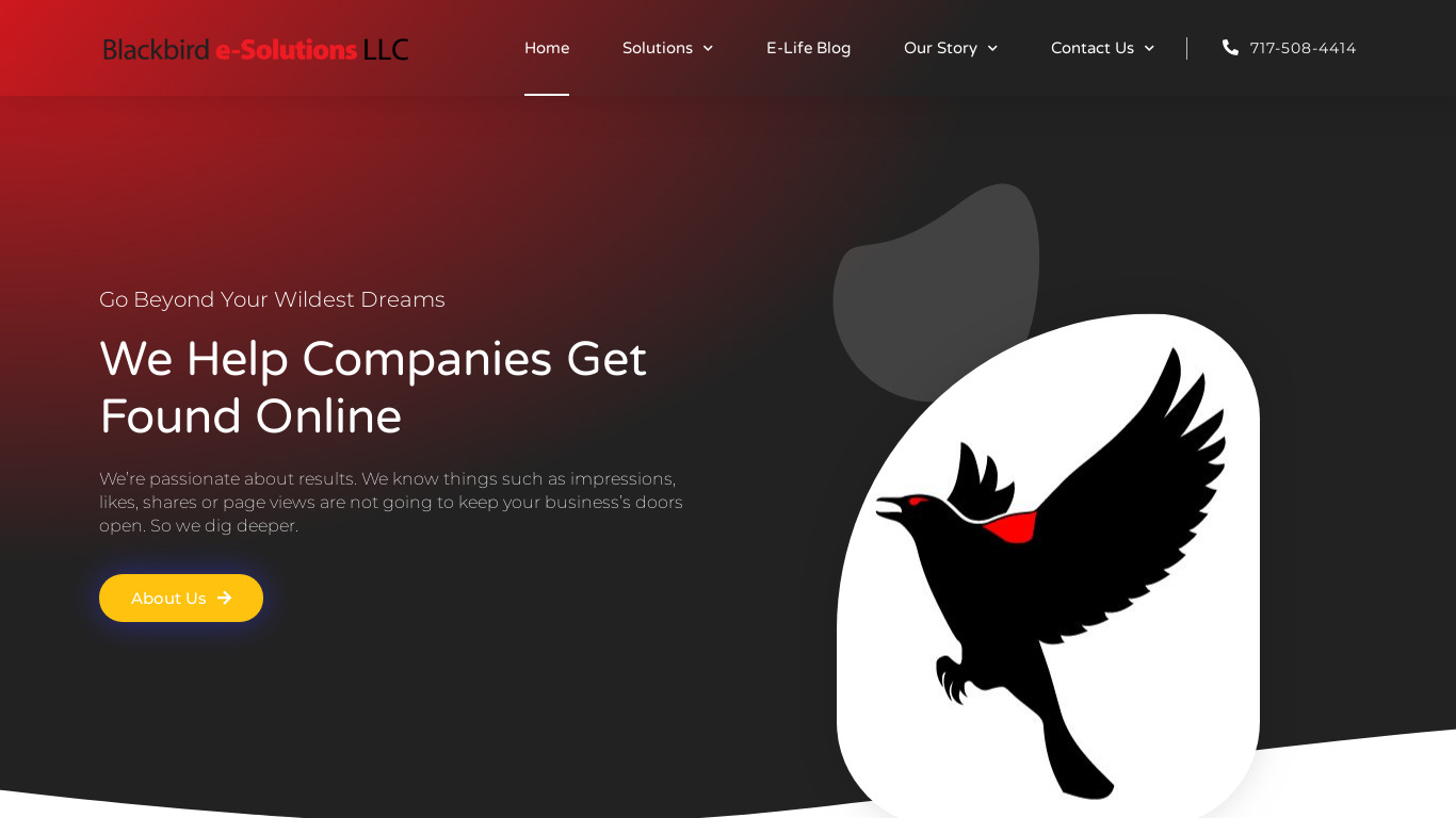Blackbird e-Solutions Landing page