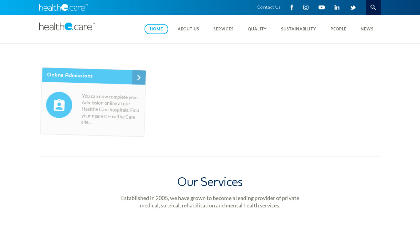 HealtheCare Landing page
