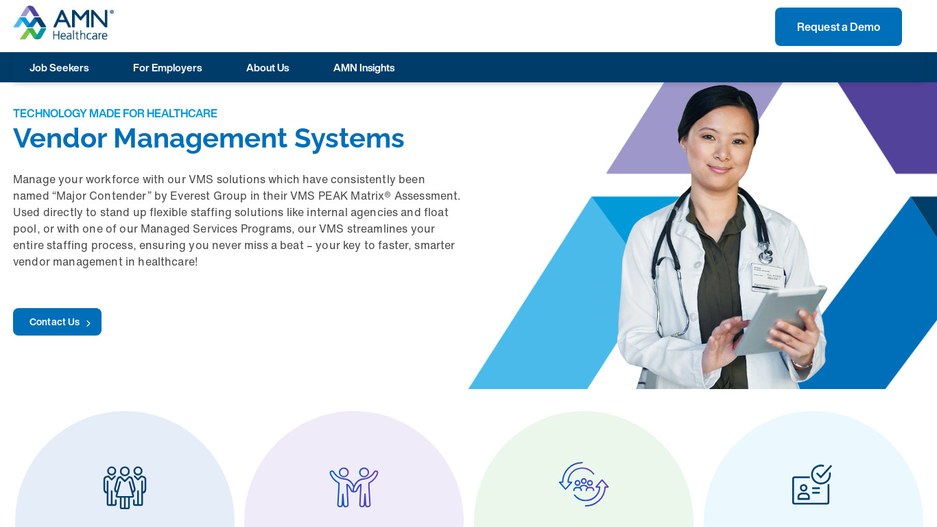 Healthcare VMS Landing page