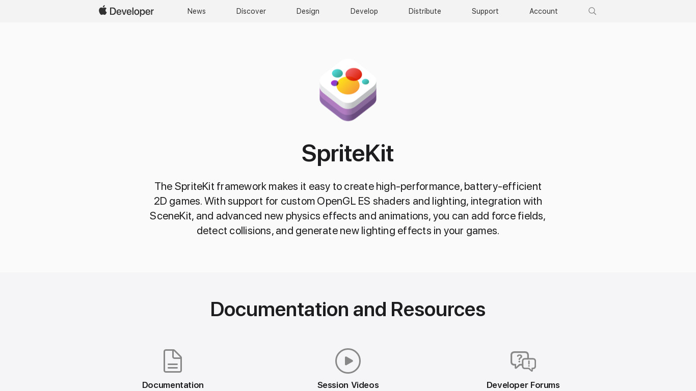 SpriteKit Landing page