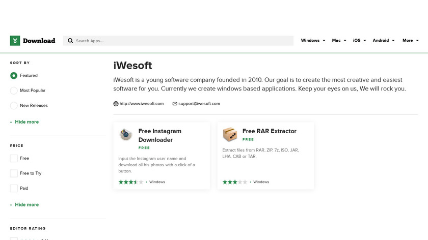 iWesoft Instagram Downloader Landing Page