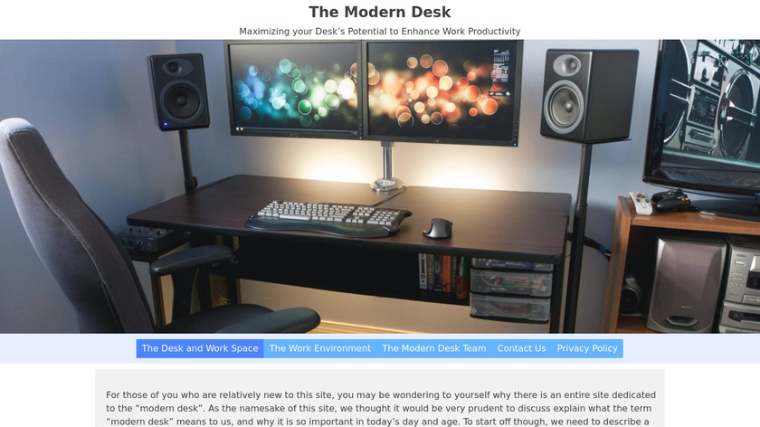 The Modern Desk Landing Page