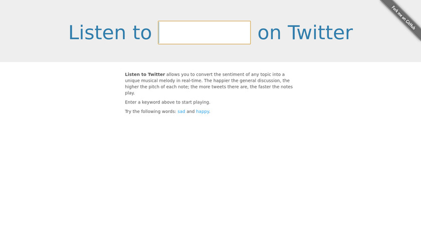 Listen to Twitter Landing Page