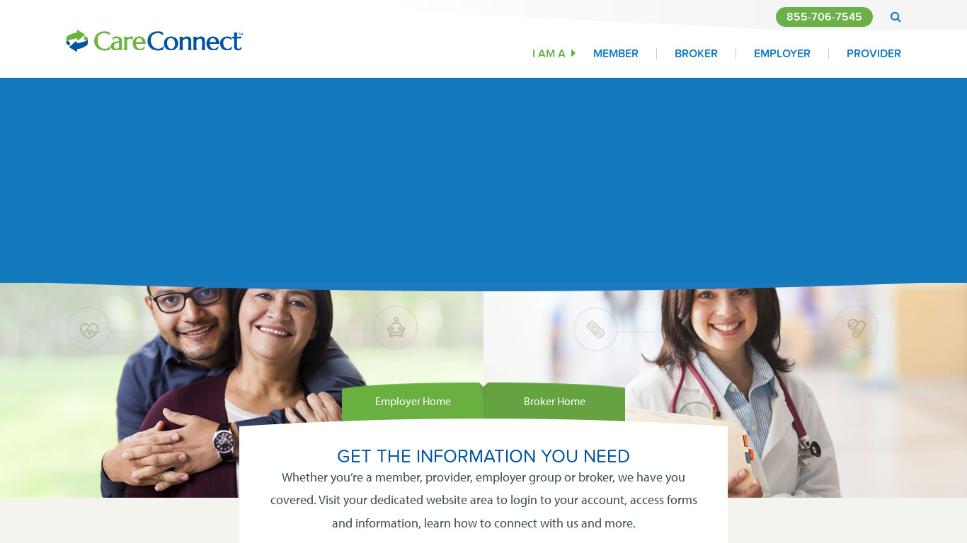 CareConnect Landing page