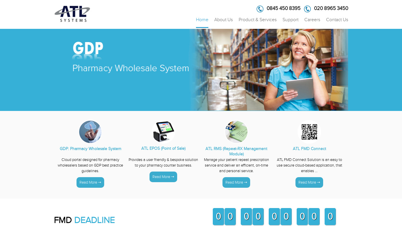 ATL Pharmacy Wholesale System Landing page